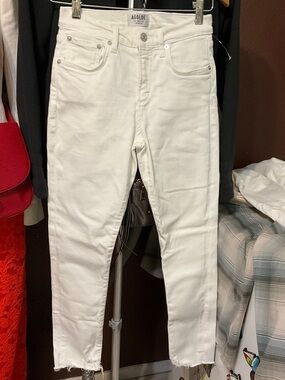 Agolde White High-Rise Skinny Jeans